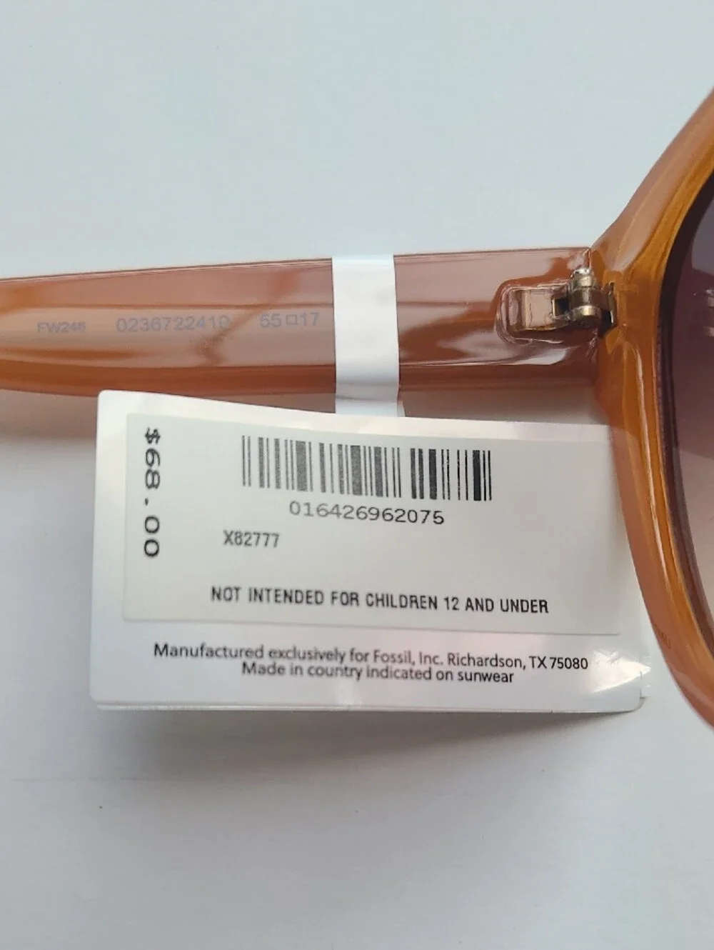 Fossil Women’s Amber Cat-Eye Sunglasses - Brown Gradient Lenses NWT